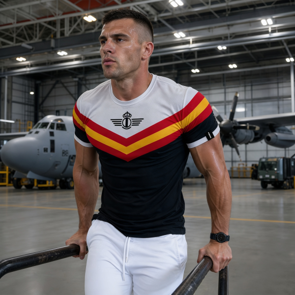 Camiseta técnica Fuerzas Aéreas Negra y Blanca