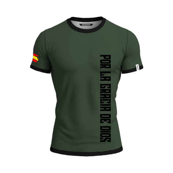 Alternative view of Camiseta técnica Ejército de Tierra infantería por la gracia de Dios